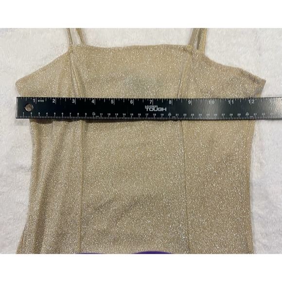 Y2K FOREVER 21 Slip Dress Gold Toned Spaghetti Strap size Medium RETRO FAIRY - Picture 6 of 8